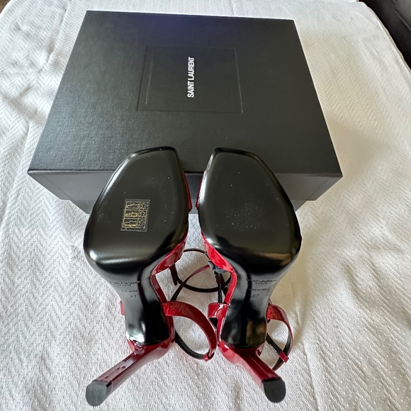 Saint Laurent Vernice Baltimora High Heeled Sandal, Hot Red, 37 - Picture 12 of 16